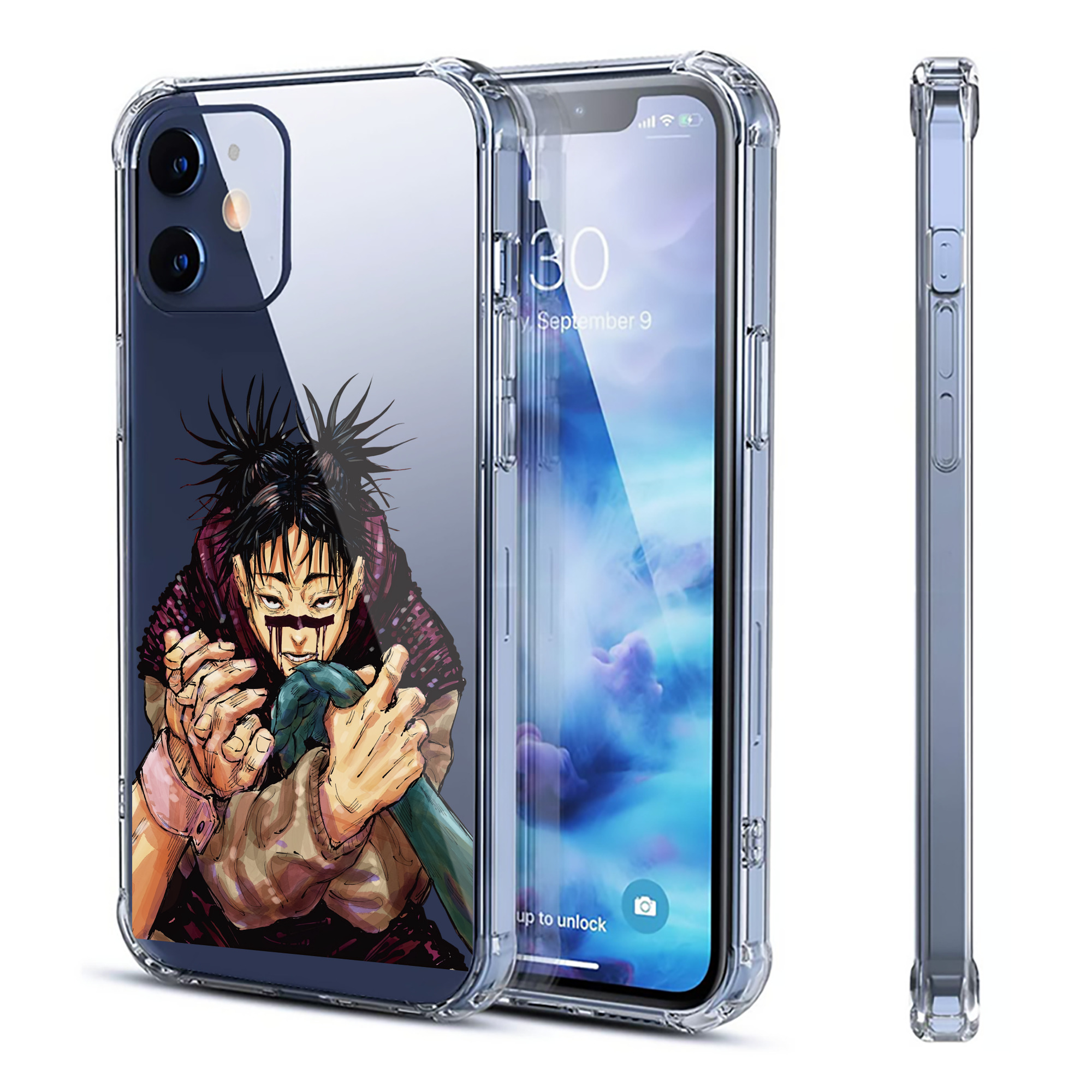 （画像用） 呪術廻戦 Jujutsu Kaisen 【iPhone 12シリーズ対応】透明スマホケース（クリアソフトケース）